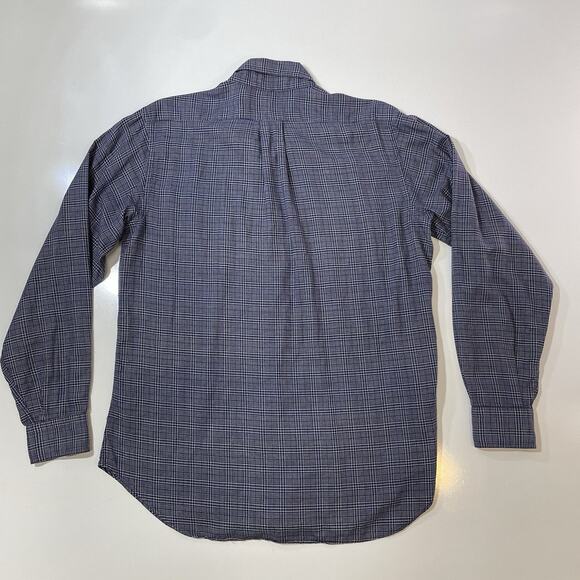 VTG Gitman Bros Nordstrom Men's 16 35 Lg Blue Plaid Button Made in USA - Picture 9 of 9